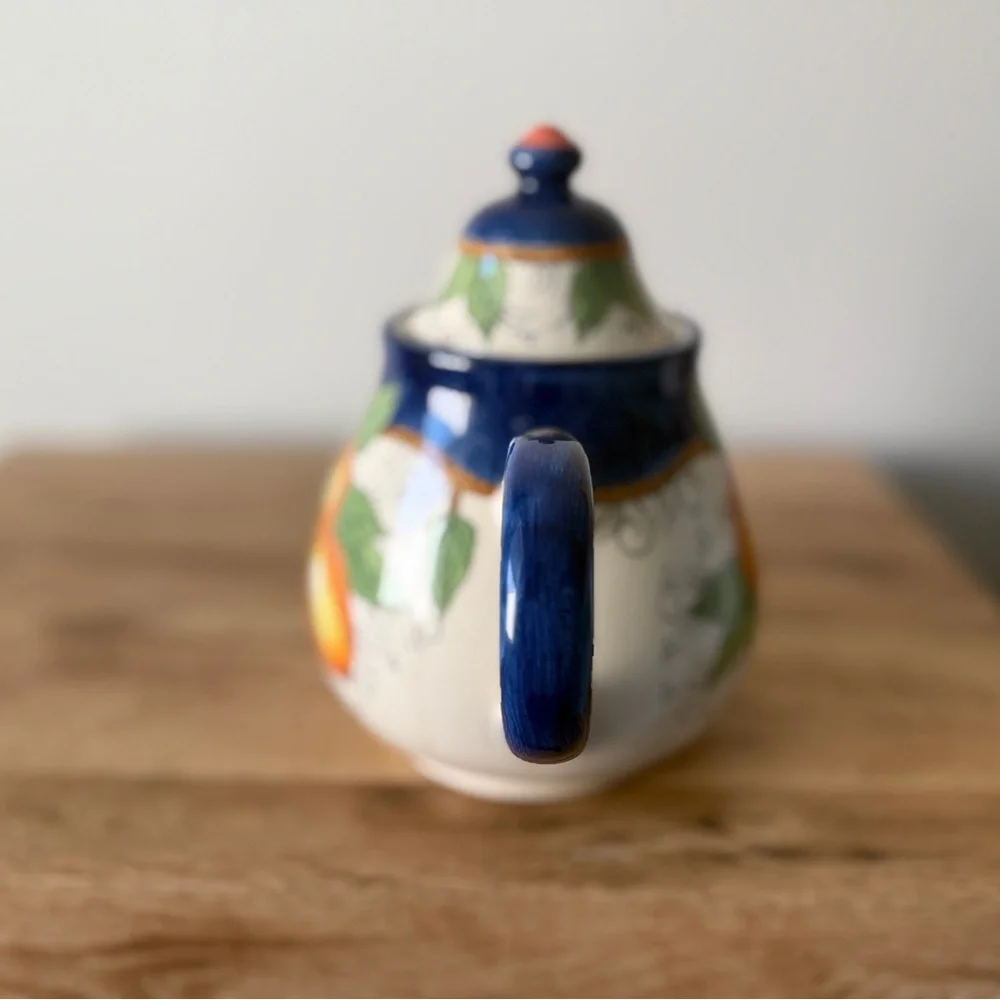 Burton & Burton Vintage Ceramic Floral Teapot Hand Painted